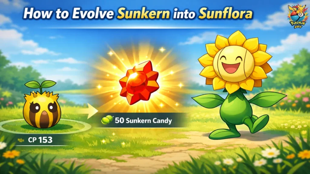How to get sunstone in Pokemon Go with Evolve Sunkern into Sunflora