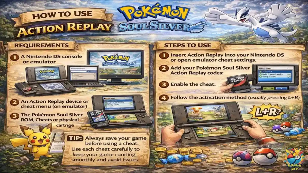 How to Use Action Replay with Pokemon Soul Silver Cheat Code