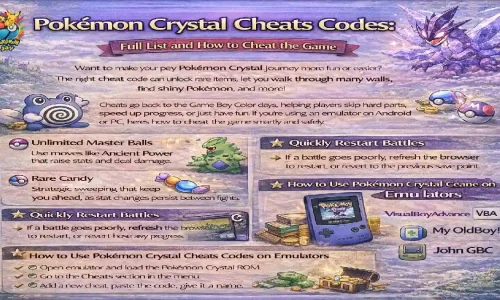 Pokemon Crystal Cheats Codes Full List and How to Cheat the Game